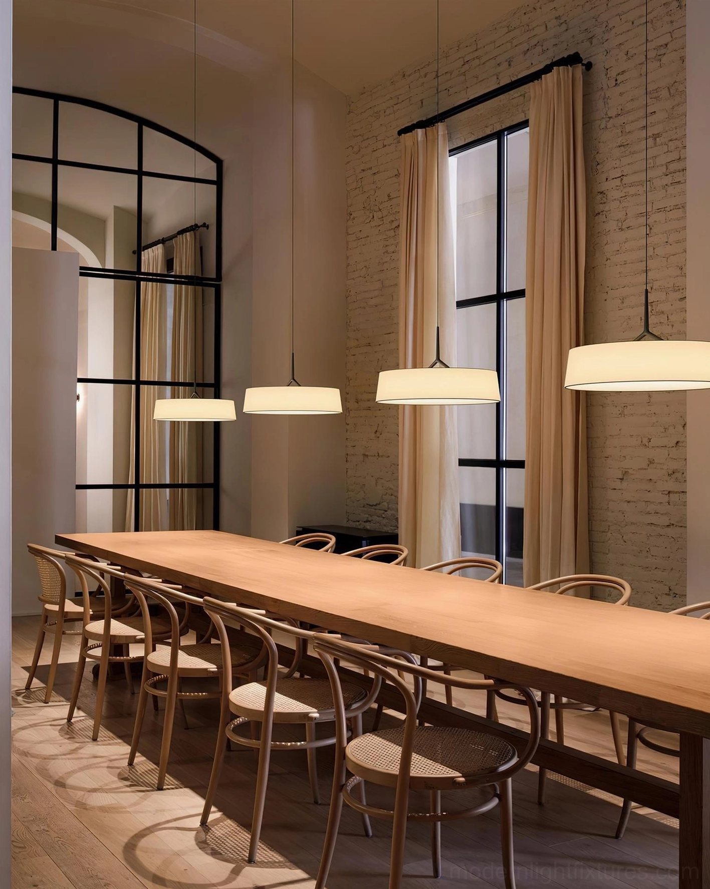 Maxim fabric pendant light design showing proportions and construction quality details