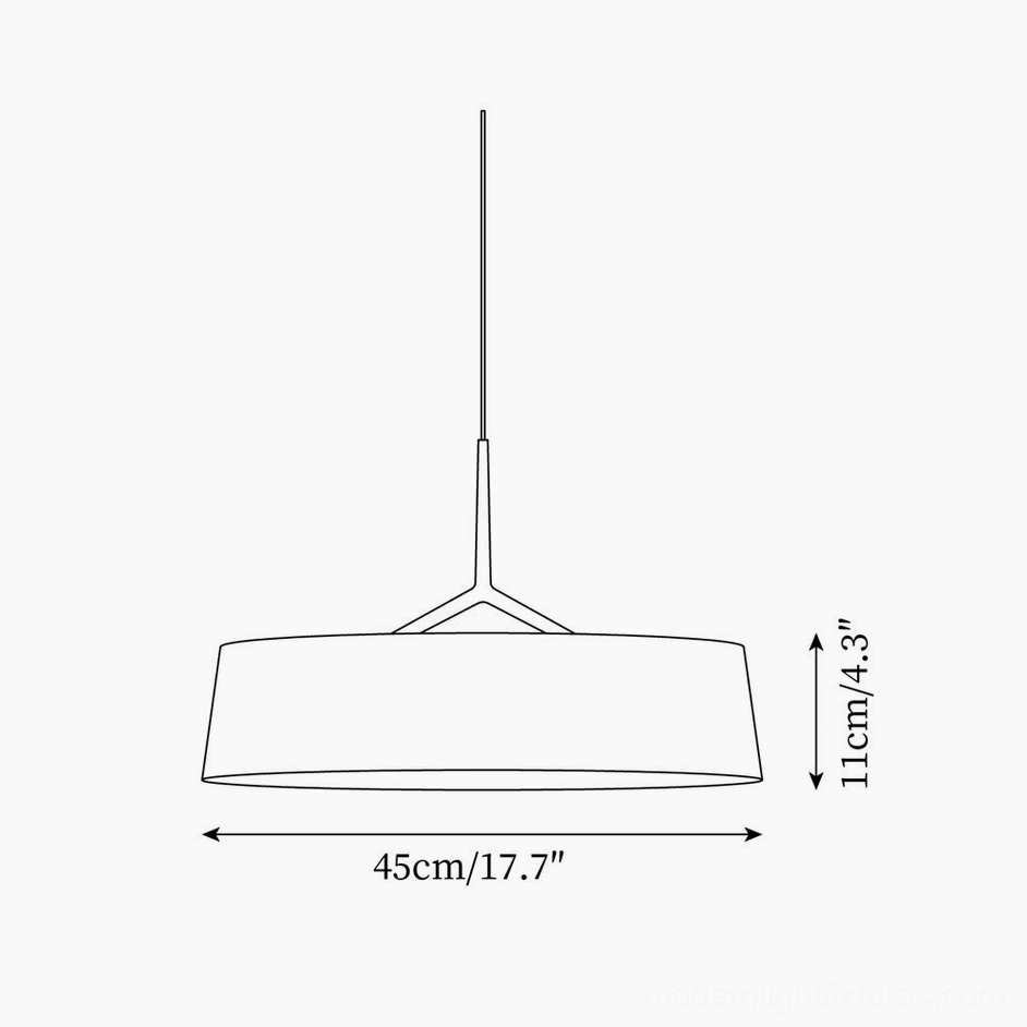 Maxim pendant light technical specification drawing showing 45cm diameter and 11cm height dimensions