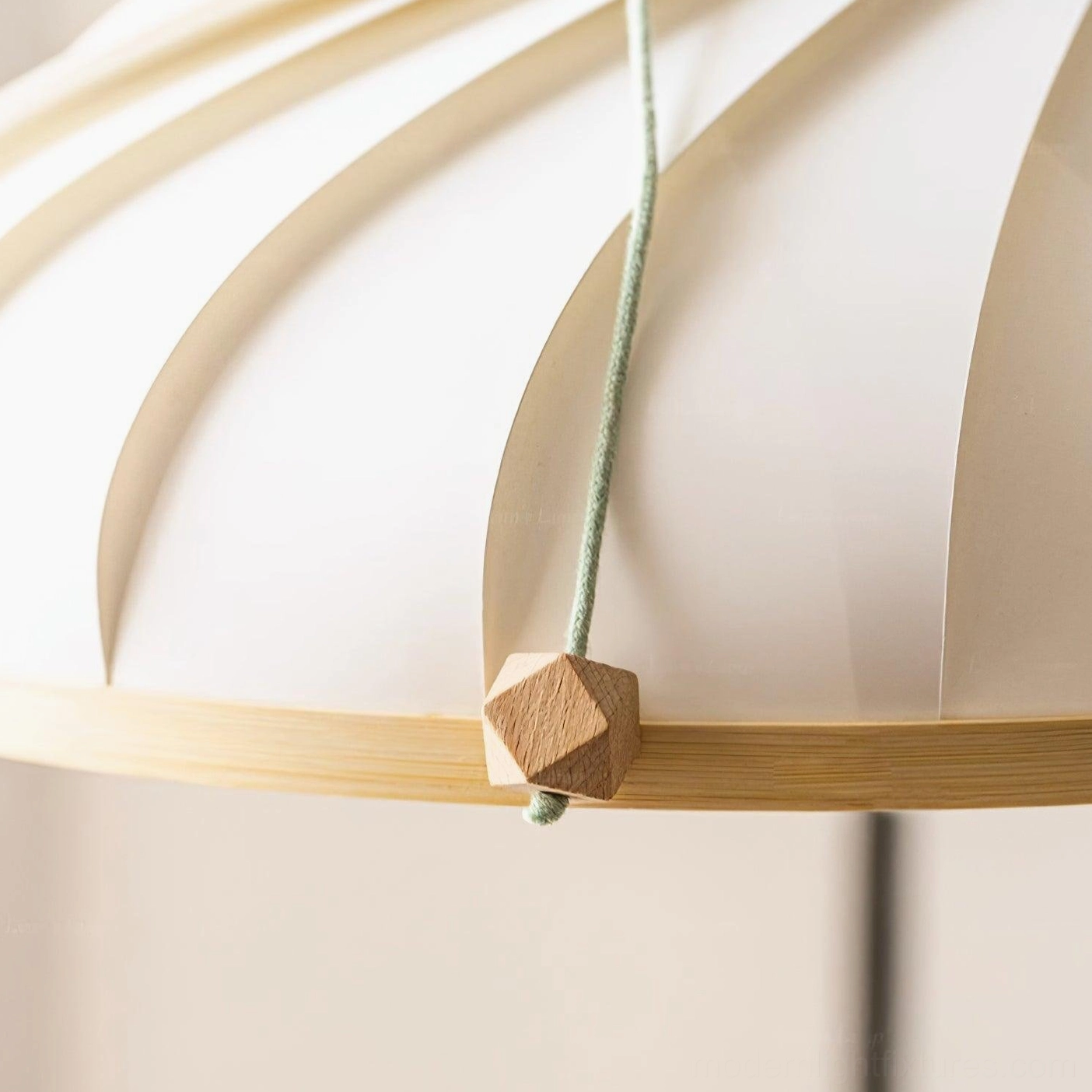 Meblo wave pendant light modern fixture displaying adjustable wire length and hardwired installation compatibility with dimmer switches