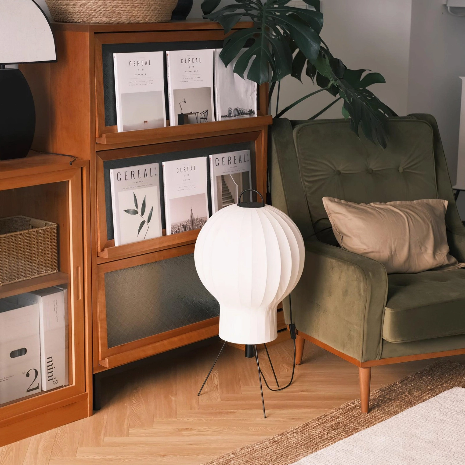 Medieval silk floor lamp styling with home decor accessories and furniture