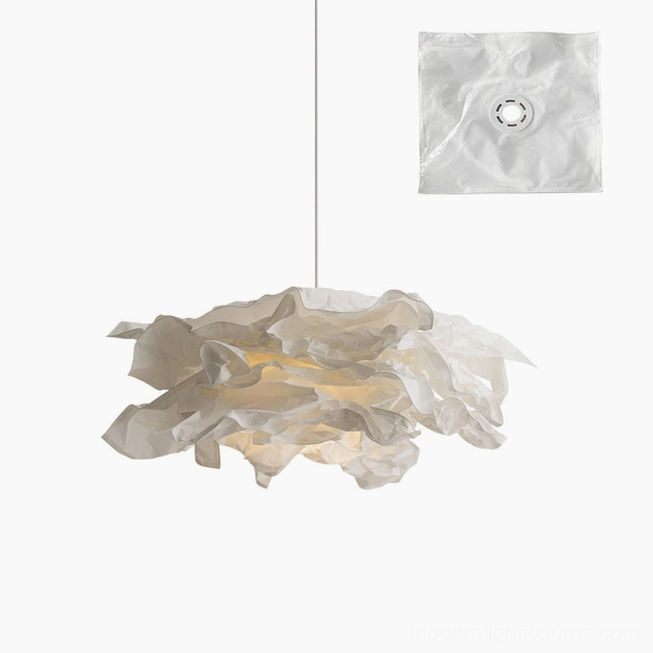 Medium sculptural paper pendant lamp 60cm x 40cm perfect for dining areas and transitional spaces