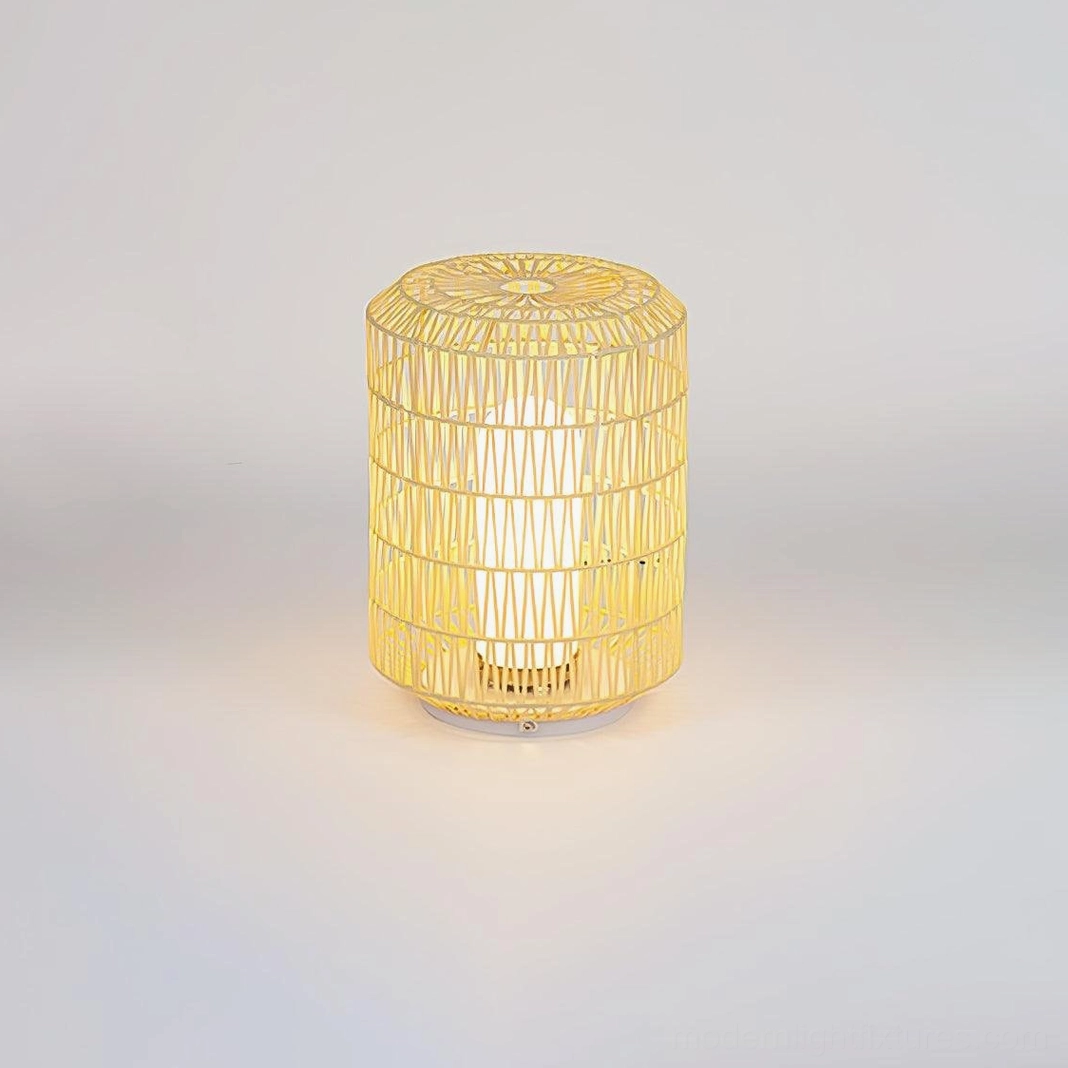 Medium rattan outdoor lamp standard size perfect for typical patio and garden placement