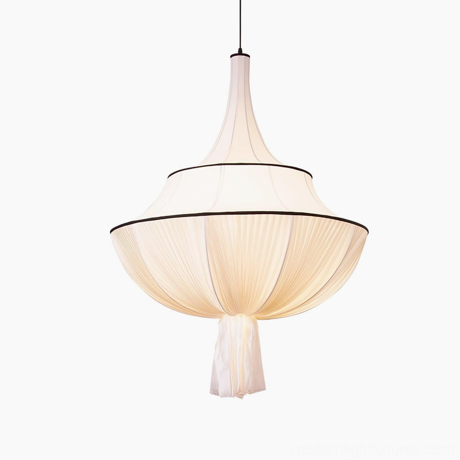 Meduse fabric pendant lamp in larger statement size, dramatic contemporary lighting centerpiece