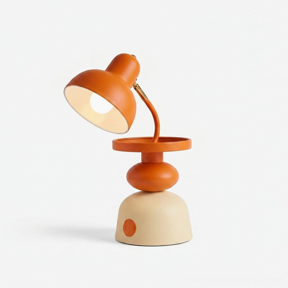 Mello bold orange pop adjustable desk lamp with color-changing LED technology