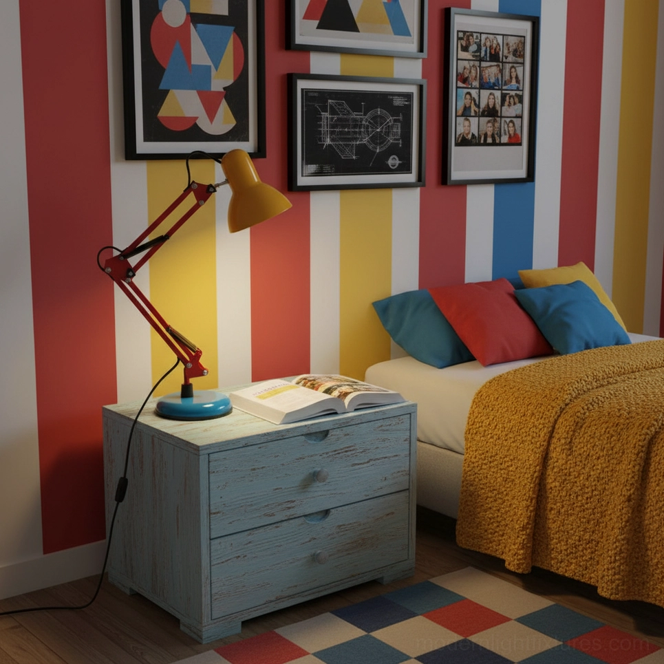 Memphis desk lamp 360-degree product view - complete postmodern table lamp rotation showing all angles and design details from every perspective