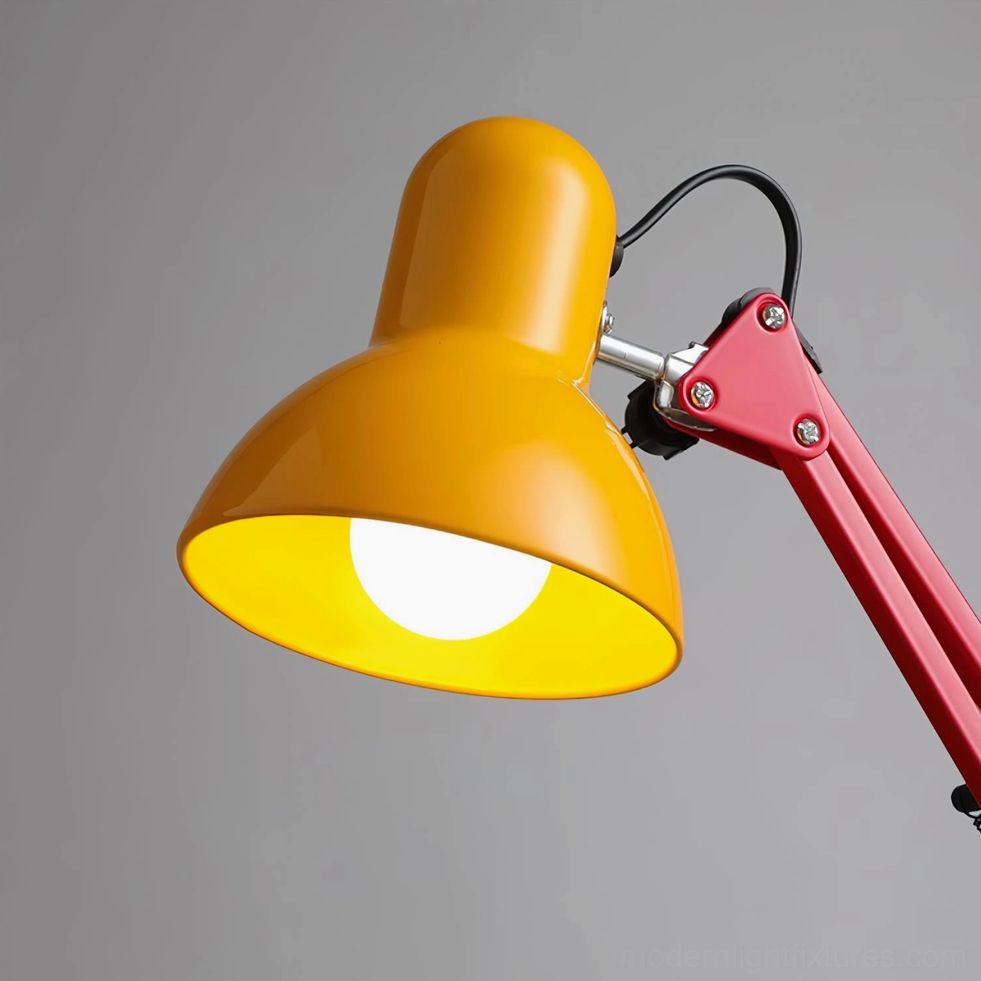 Memphis table lamp on neutral background emphasizing bold color palette - primary color primary colors triadic design in modern desktop lighting