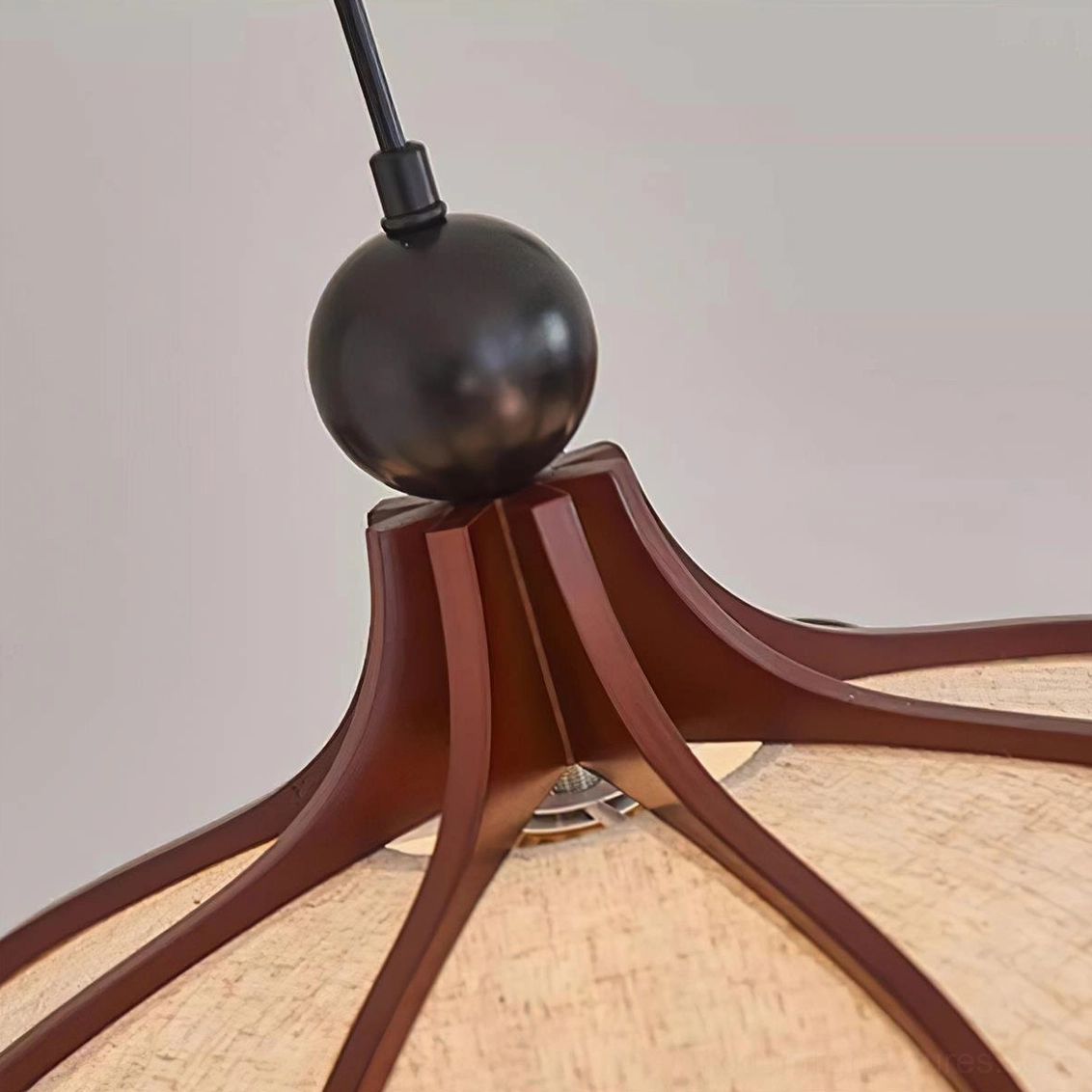 Meringa scalloped fabric pendant light vintage style hanging fixture residential interior application