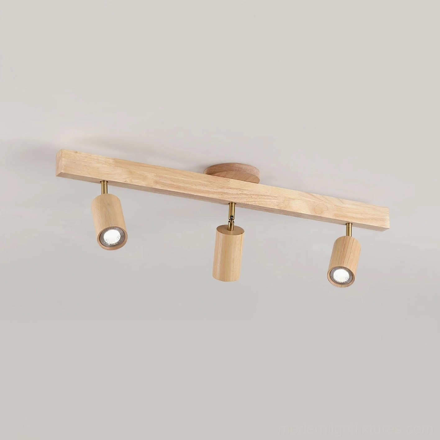 Natural wood Merlo track light 80cm medium size ceiling fixture