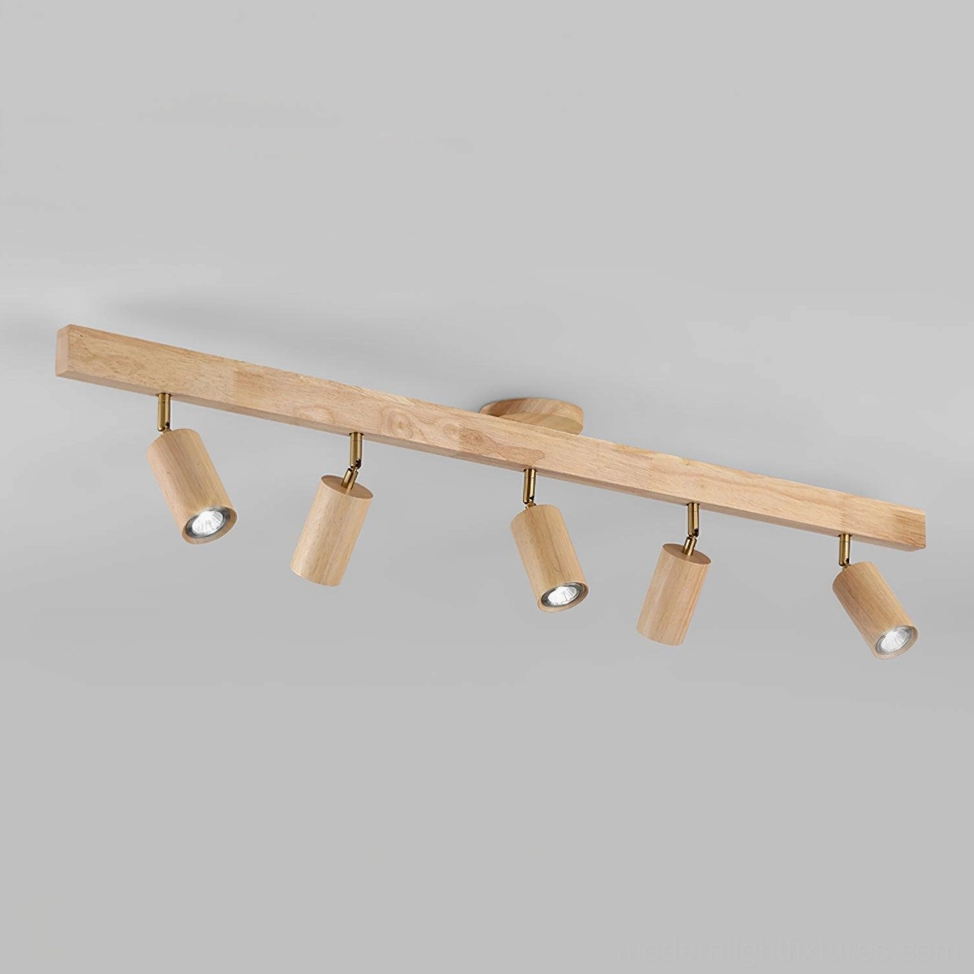 Natural wood Merlo track light 120cm x-large ceiling fixture