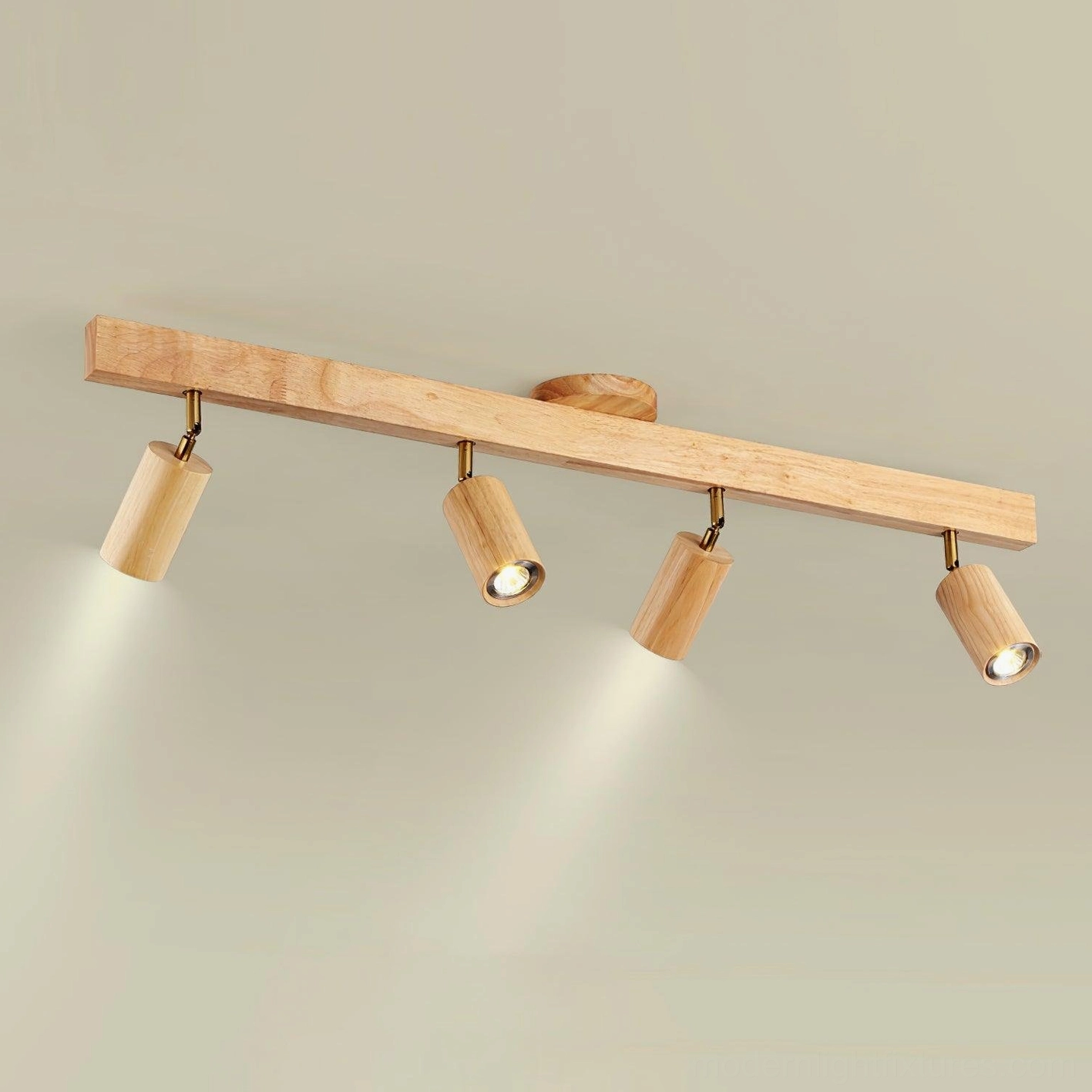 Merlo wooden track ceiling light in scandinavian minimalist interior