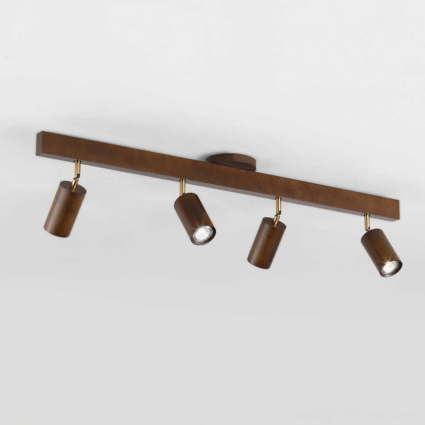 Walnut wood Merlo track light 100cm large size ceiling fixture