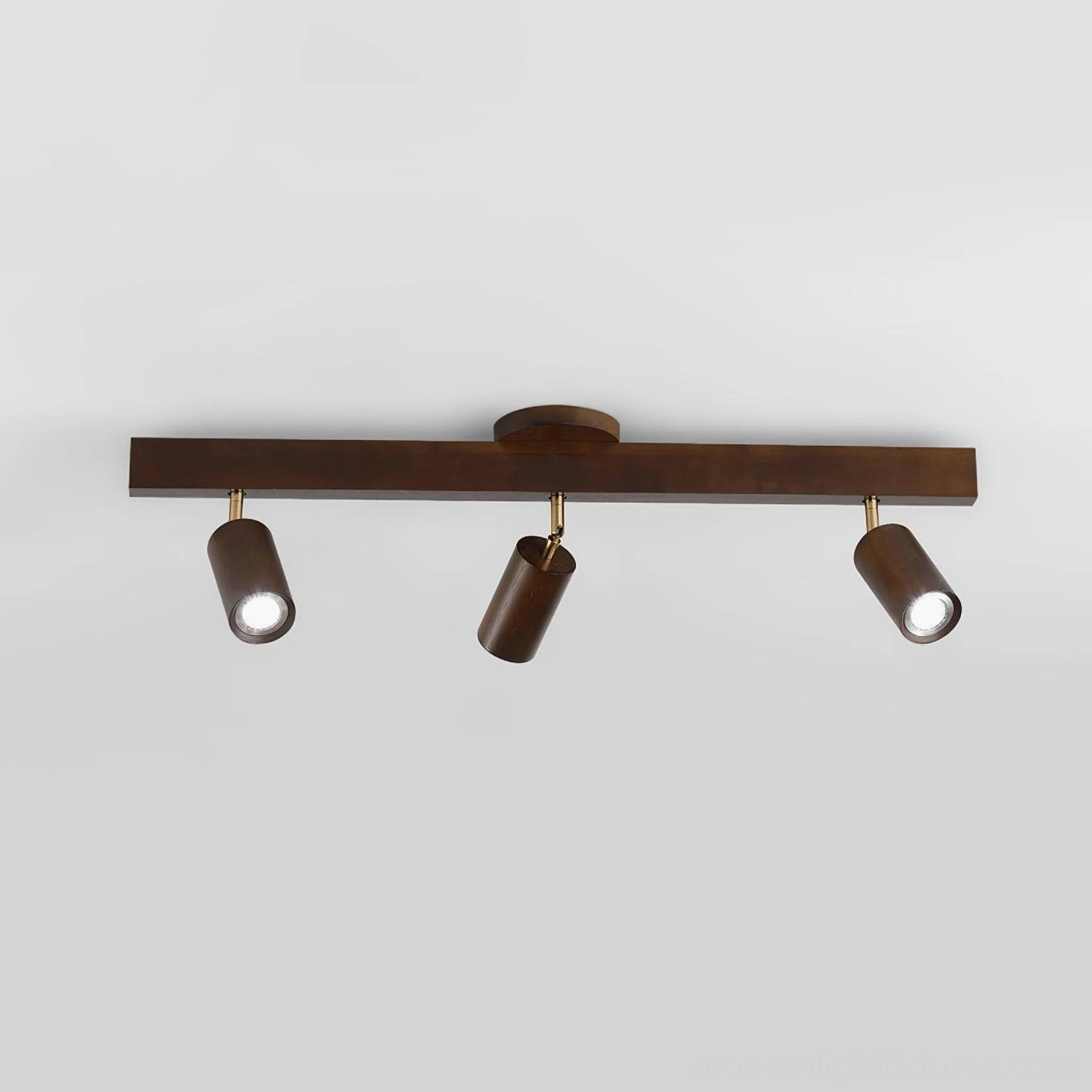 Walnut finish Merlo wooden track light 80cm medium length fixture