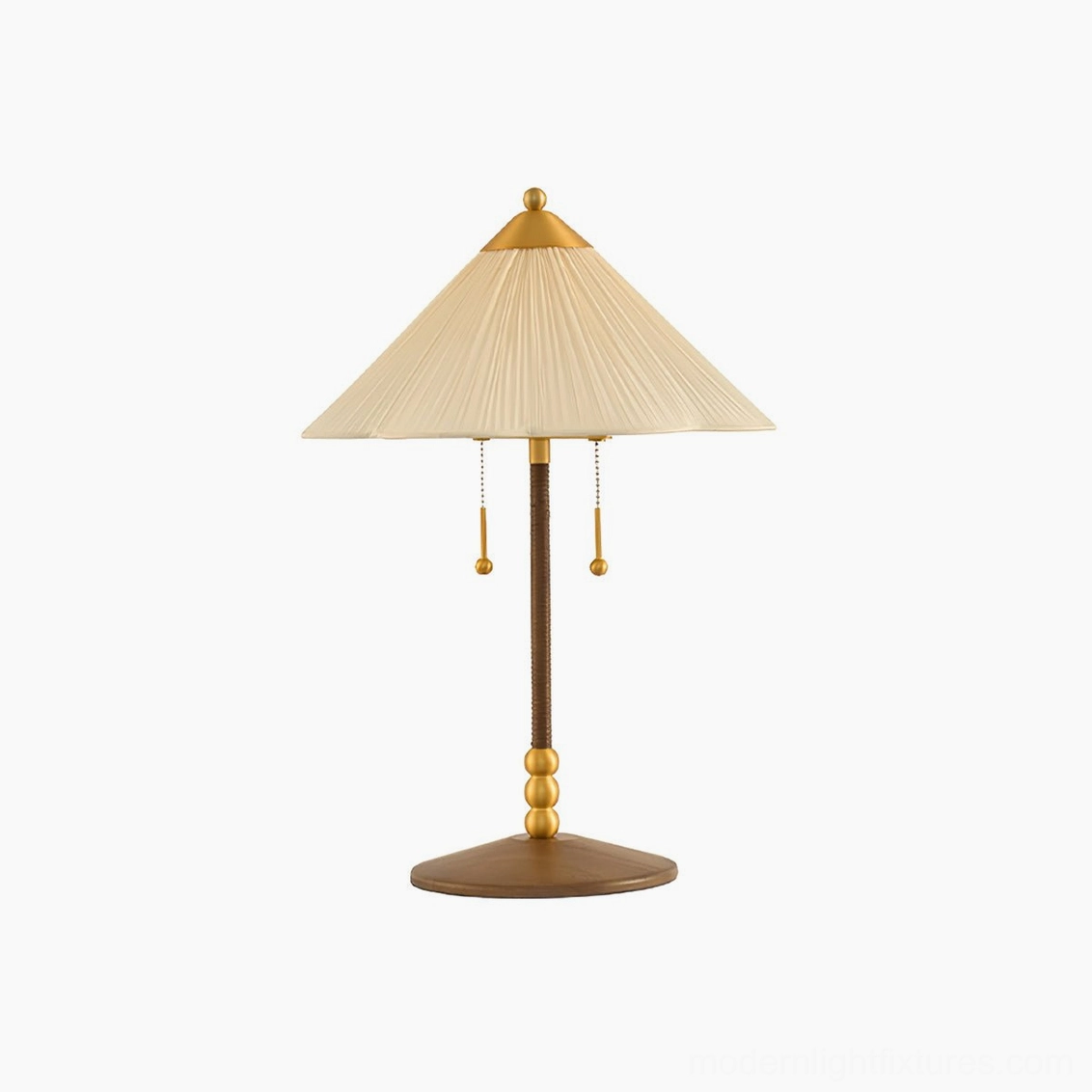 Merona pleated table lamp with walnut rattan base available in multiple plug options for global use