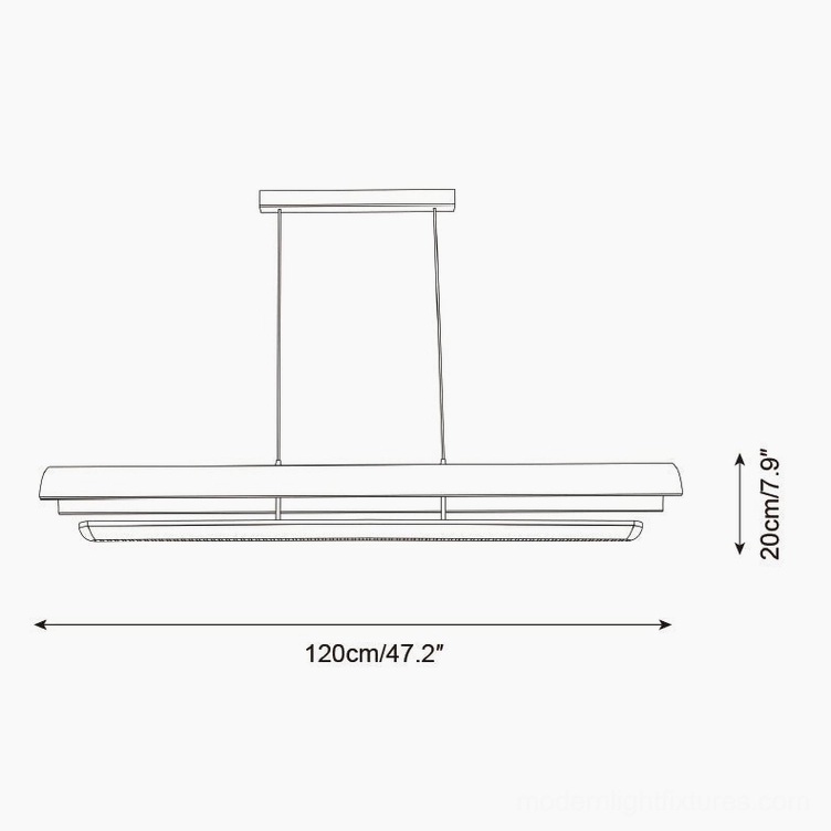 Merrow Linear Chandelier 47-inch 120cm technical specification drawing with dimensions