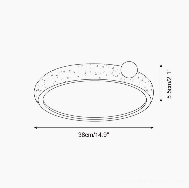 Metra 38cm ceiling light technical drawing specifications side view