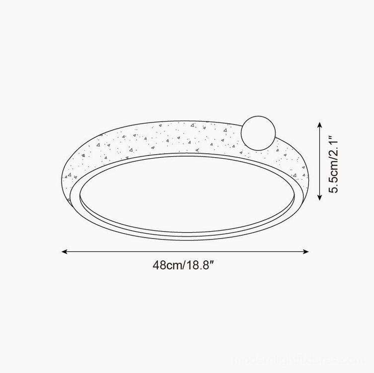 Metra 48cm ceiling light technical drawing specifications side view