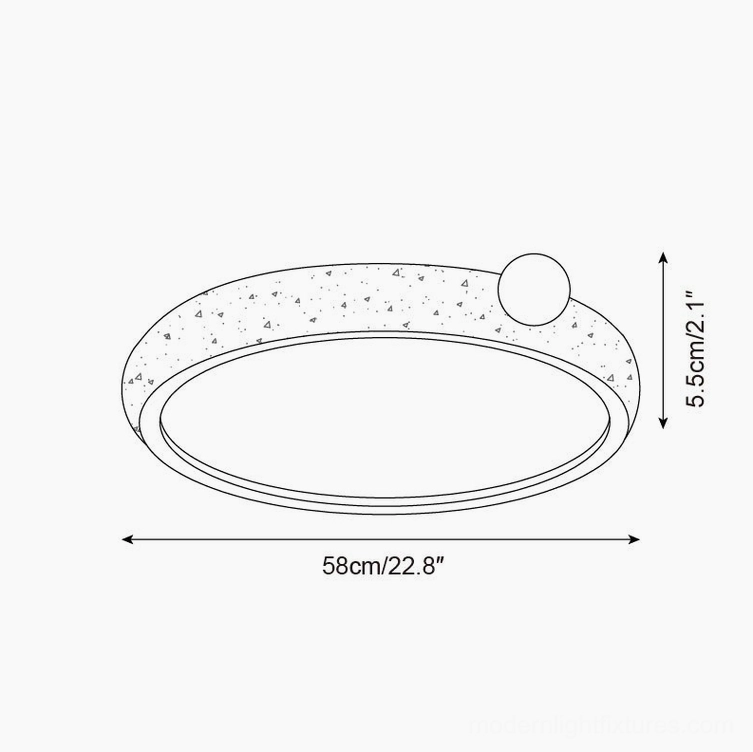Metra 58cm ceiling light technical drawing specifications side view
