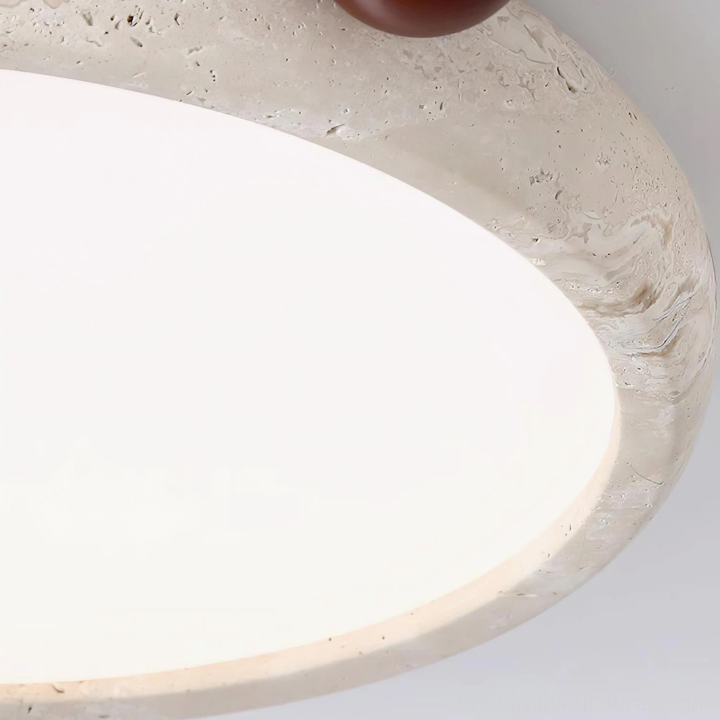 Metra travertine and walnut ceiling light contemporary minimalist interior design