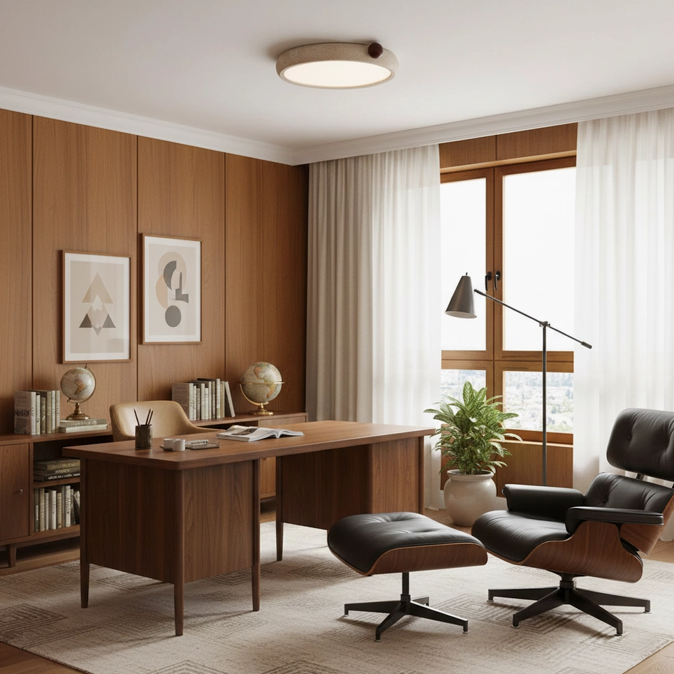 Metra modern flush mount ceiling light with integrated LED design seamless aesthetic