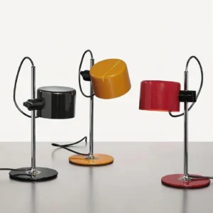 Set of three metro spot table lamps in black yellow and red - adjustable modern task lighting fixtures