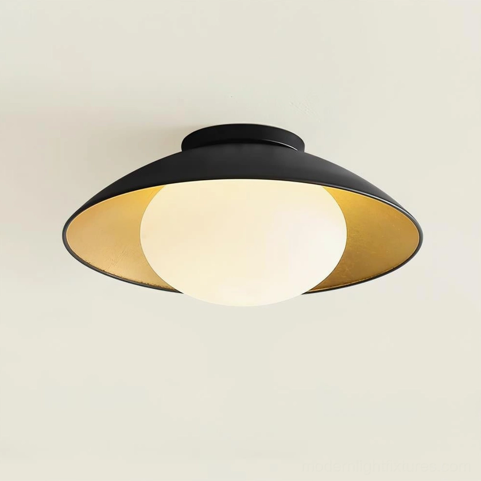 Mezo modern flush mount ceiling light black and gold finish color variant product shot