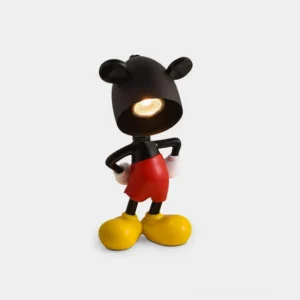 Mickey character candle warmer lamp front view with classic black red yellow design