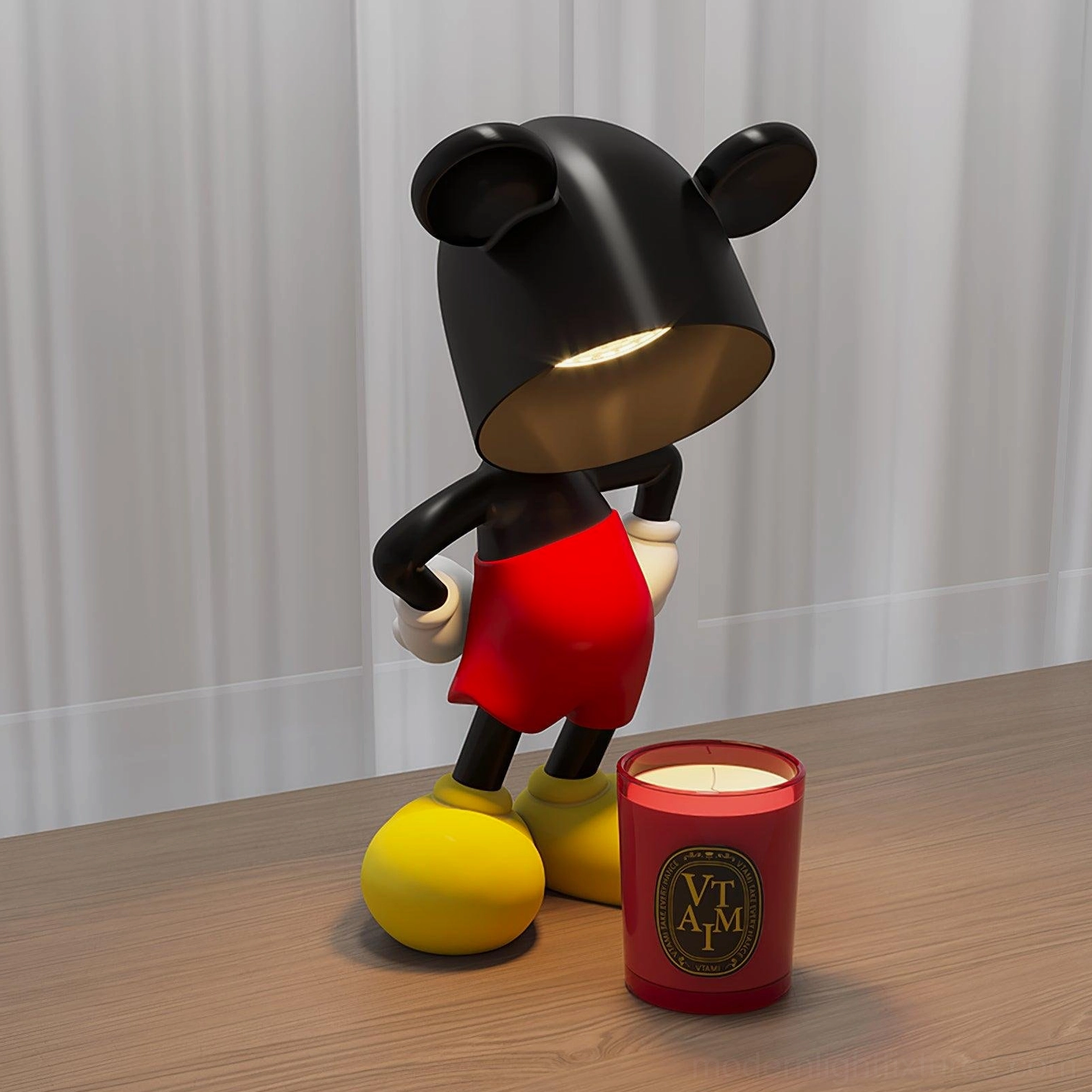 Mickey candle warmer lamp home office desk with red scented candle below