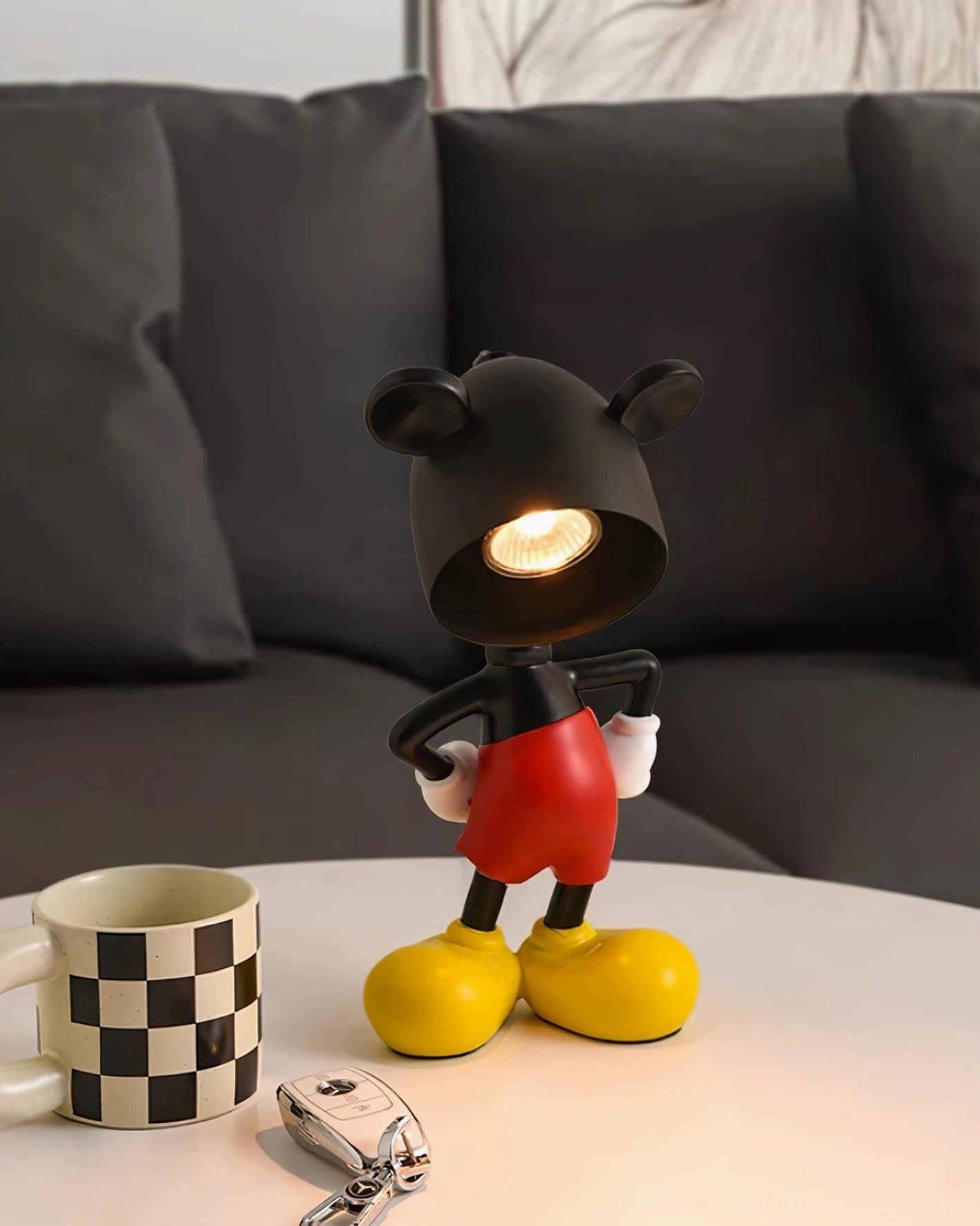 Mickey candle warmer lamp size comparison with standard desk items