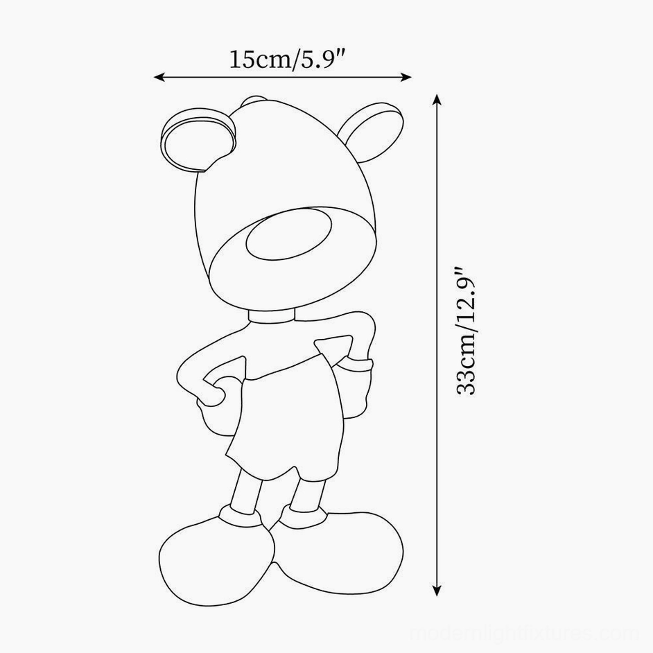 Mickey candle warmer lamp technical design dimensions 15cm diameter 33cm height