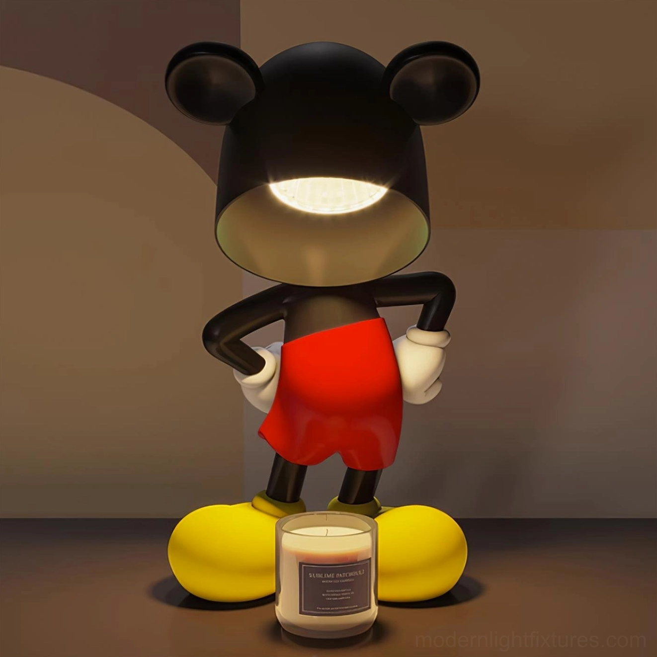 Mickey candle warmer lamp three-quarter angle display showroom