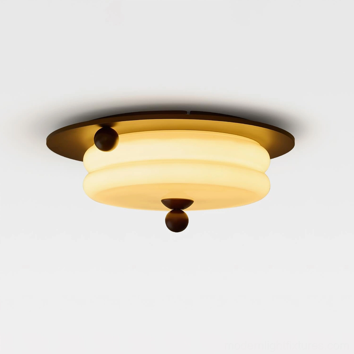 Mid-century modern wood ceiling light showing clean geometric design and craftsmanship