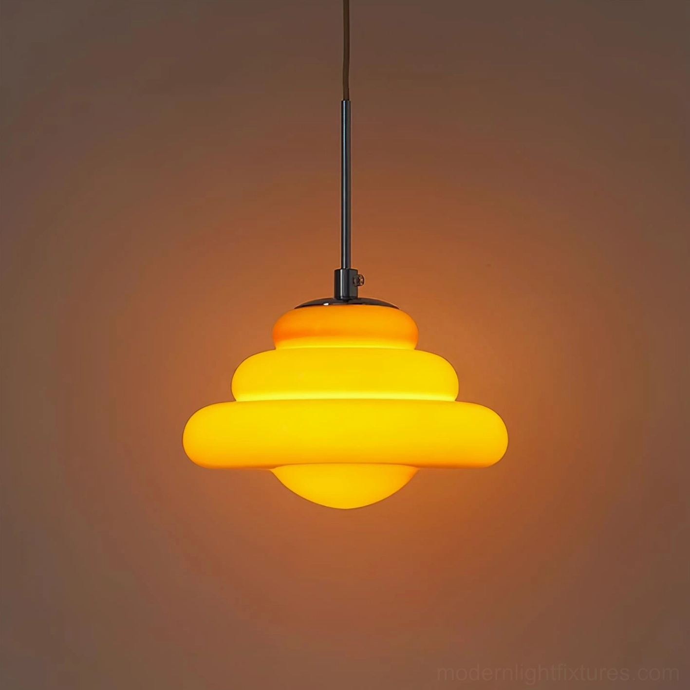 Mid-century modern tiered pendant light suitable for dining room and kitchen island installation