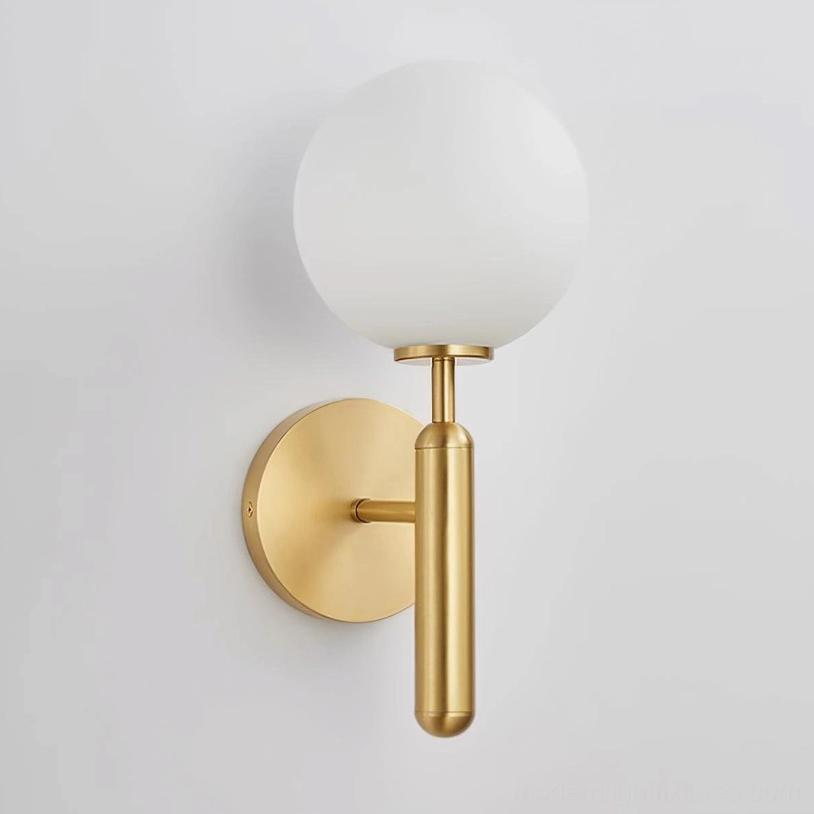 Minimalist wall sconce Miira with spherical glass shade, mid-century modern Nordic aesthetic