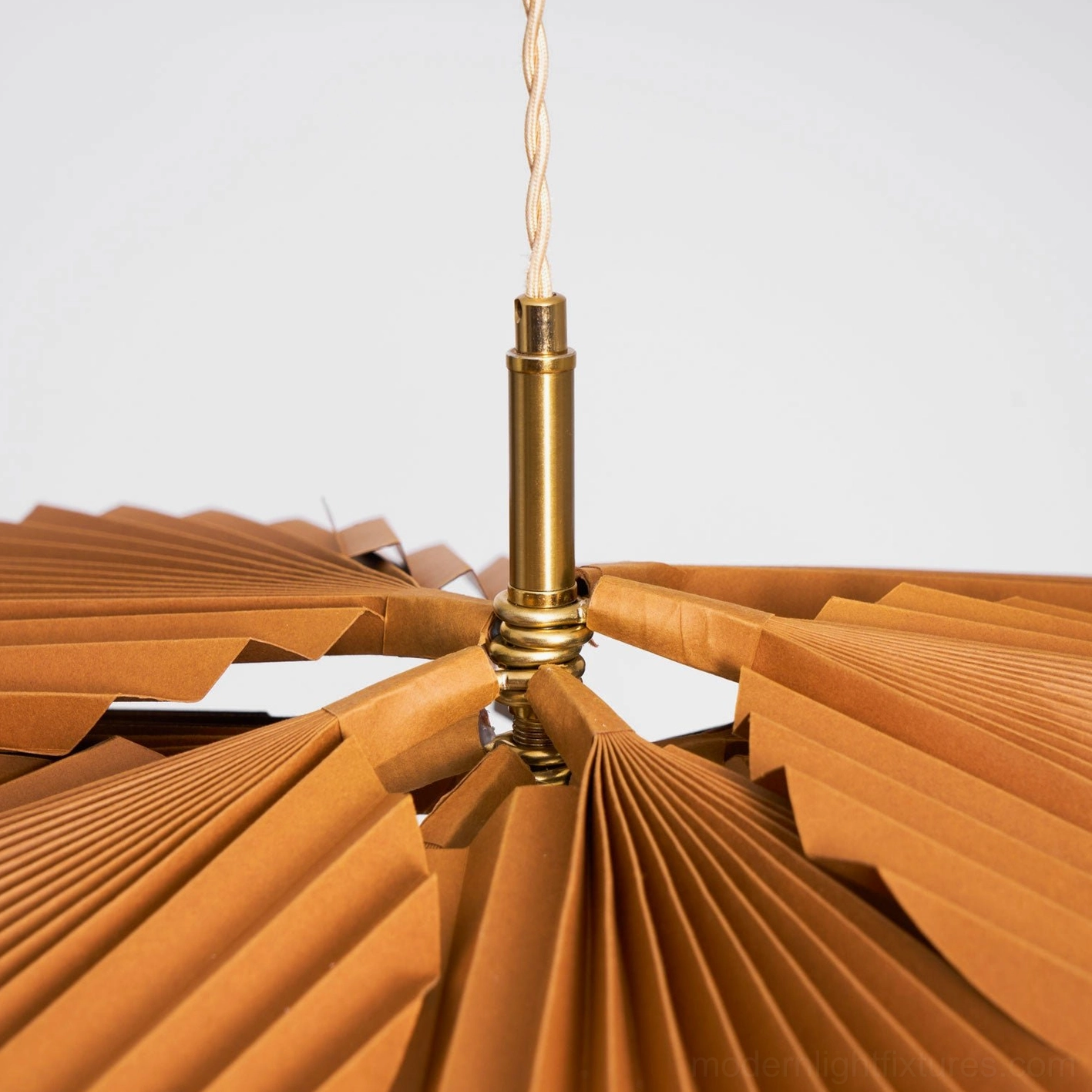 100cm Mikado pleated pendant light in grand entryway creating dramatic architectural lighting statement