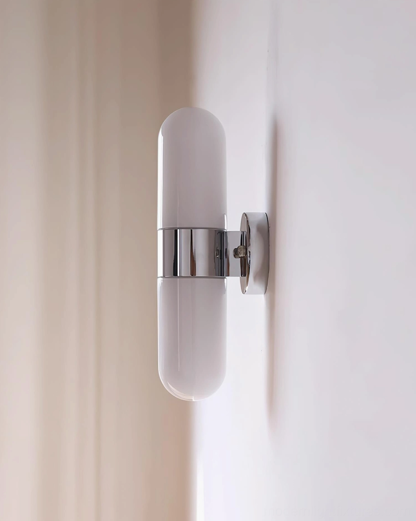 Contemporary wall sconce in modern interior space - design integration