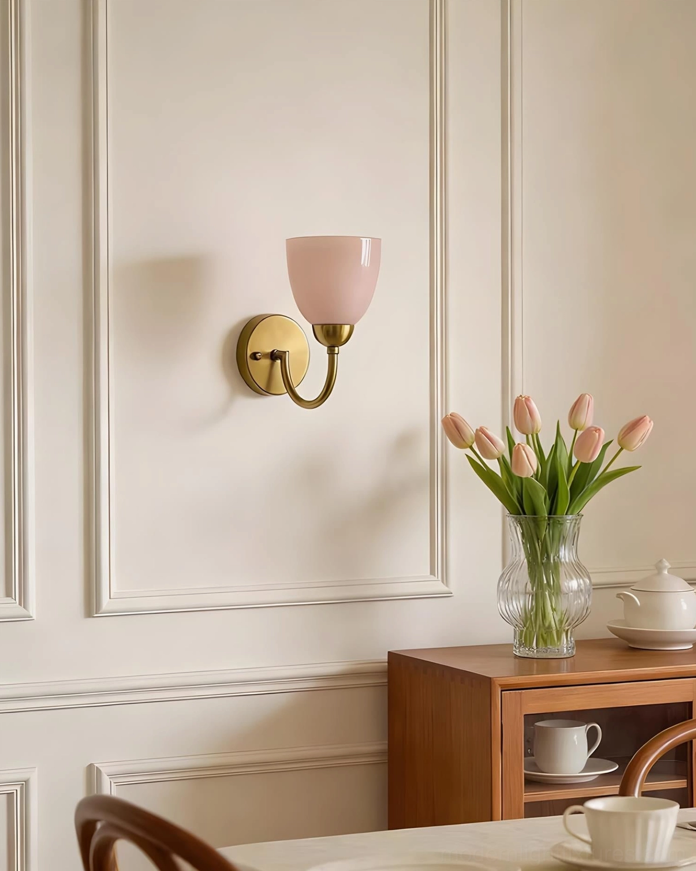 Mild Velin wall sconce fixture showing frosted glass diffusion and warm ambient illumination