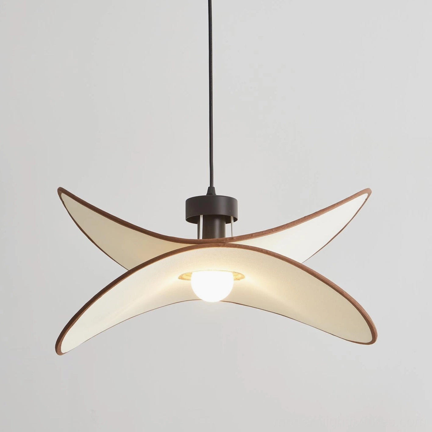 Miley modern pendant light sloped ceiling installation showing 30 degree ceiling compatibility feature in pitched roof room