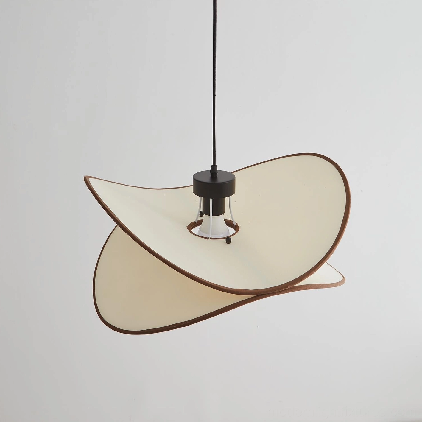 Miley modern organic pendant light showing curved asymmetrical silhouette embodying wabi-sabi design philosophy