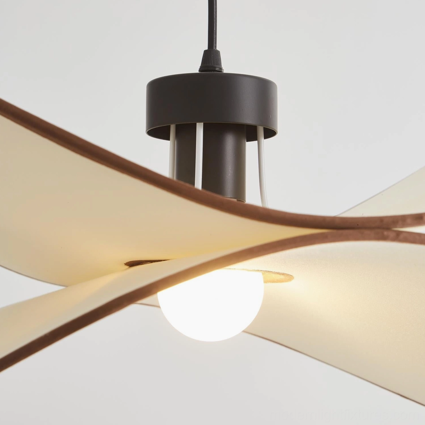 Miley fabric pendant lamp suspended at various heights demonstrating adjustable hanging wire customization feature