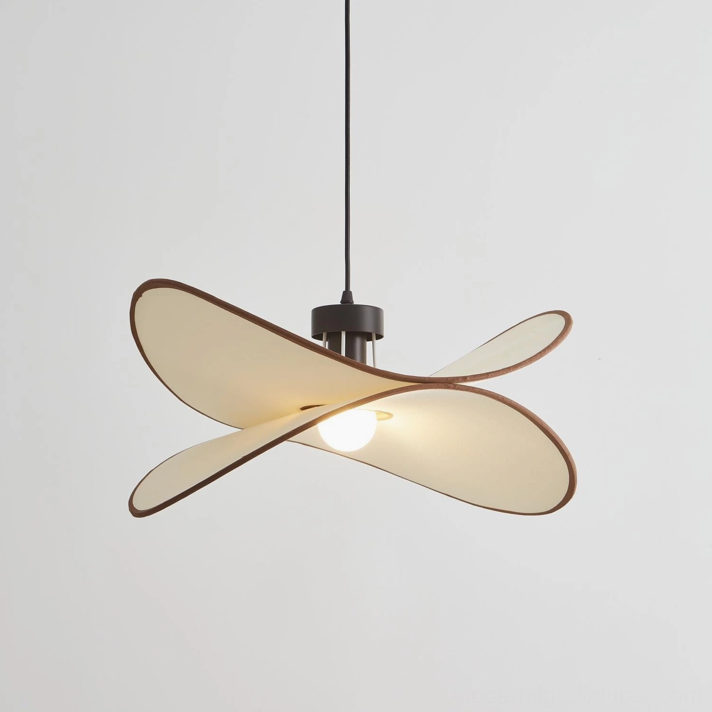 Miley modern hanging pendant lamp in black finish variant showcasing contemporary style in minimalist room setting