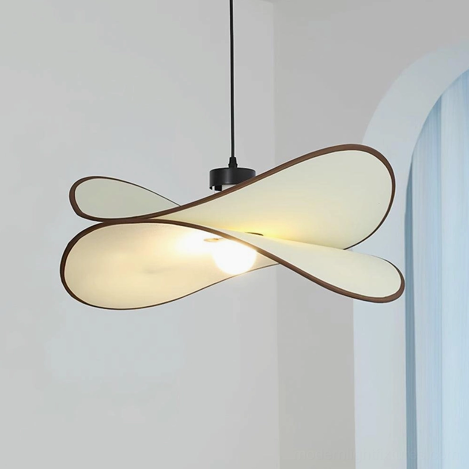 Miley organic fabric pendant light color options displayed in Black and White finishes with multiple size variants