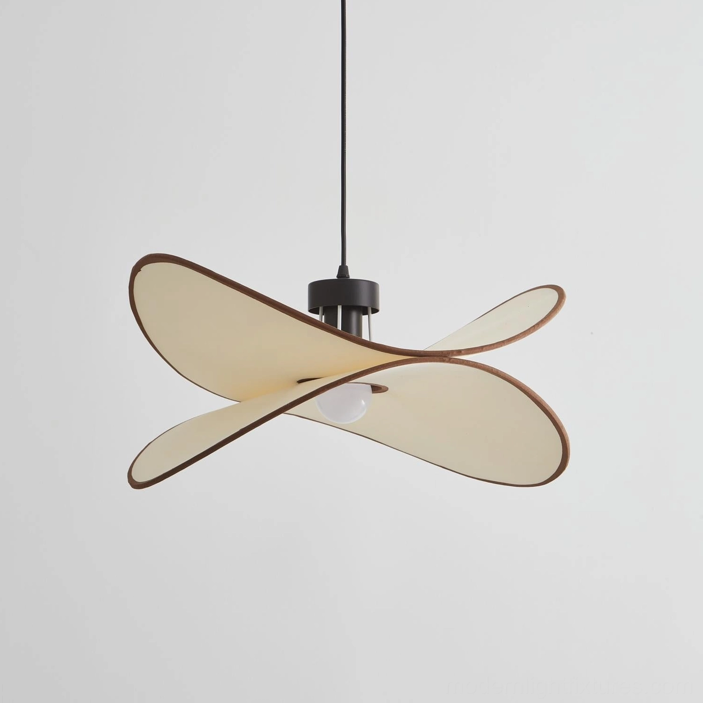 Miley organic fabric pendant light showing how creamy white and earthy brown tones create harmonious color balance