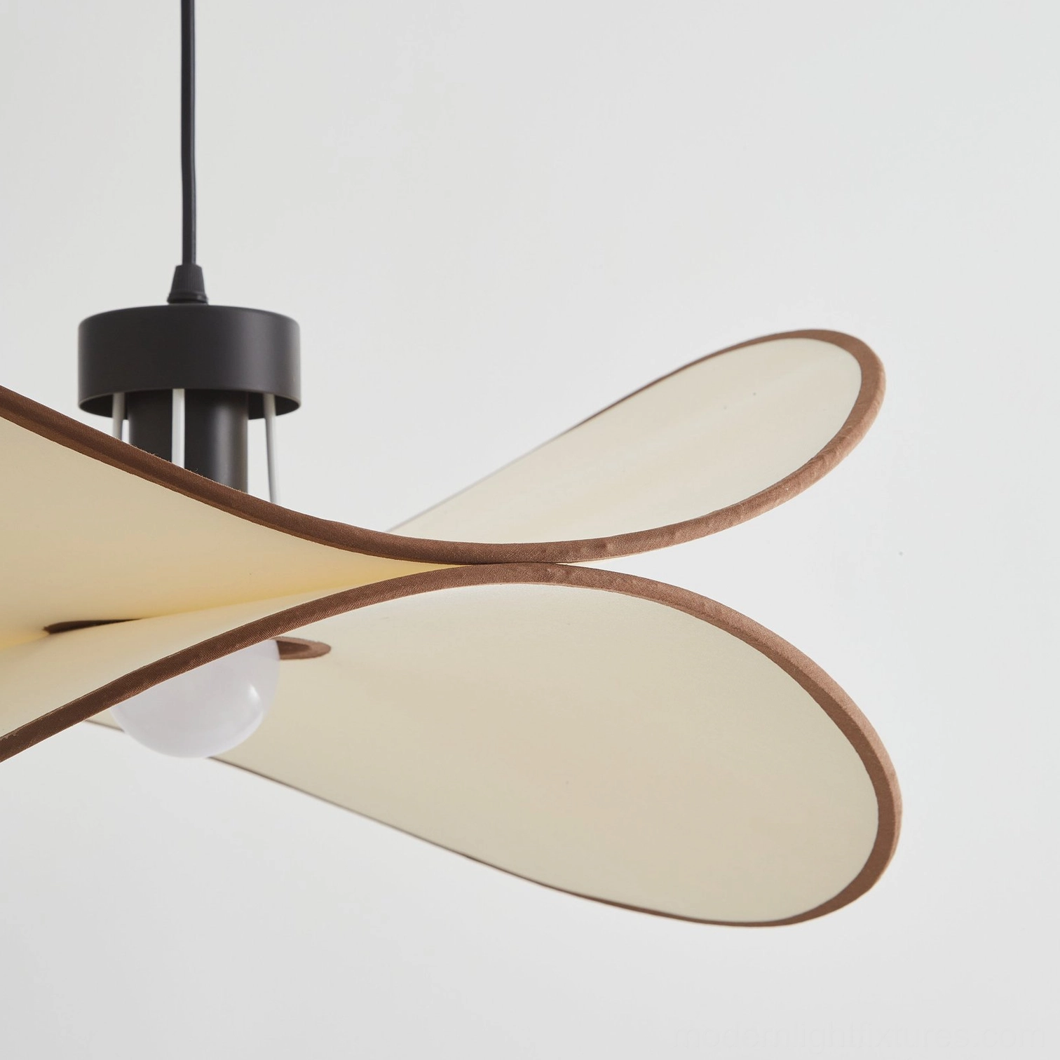 Miley small size 40cm fabric pendant light variant displayed showing compact scale for smaller spaces and entryways