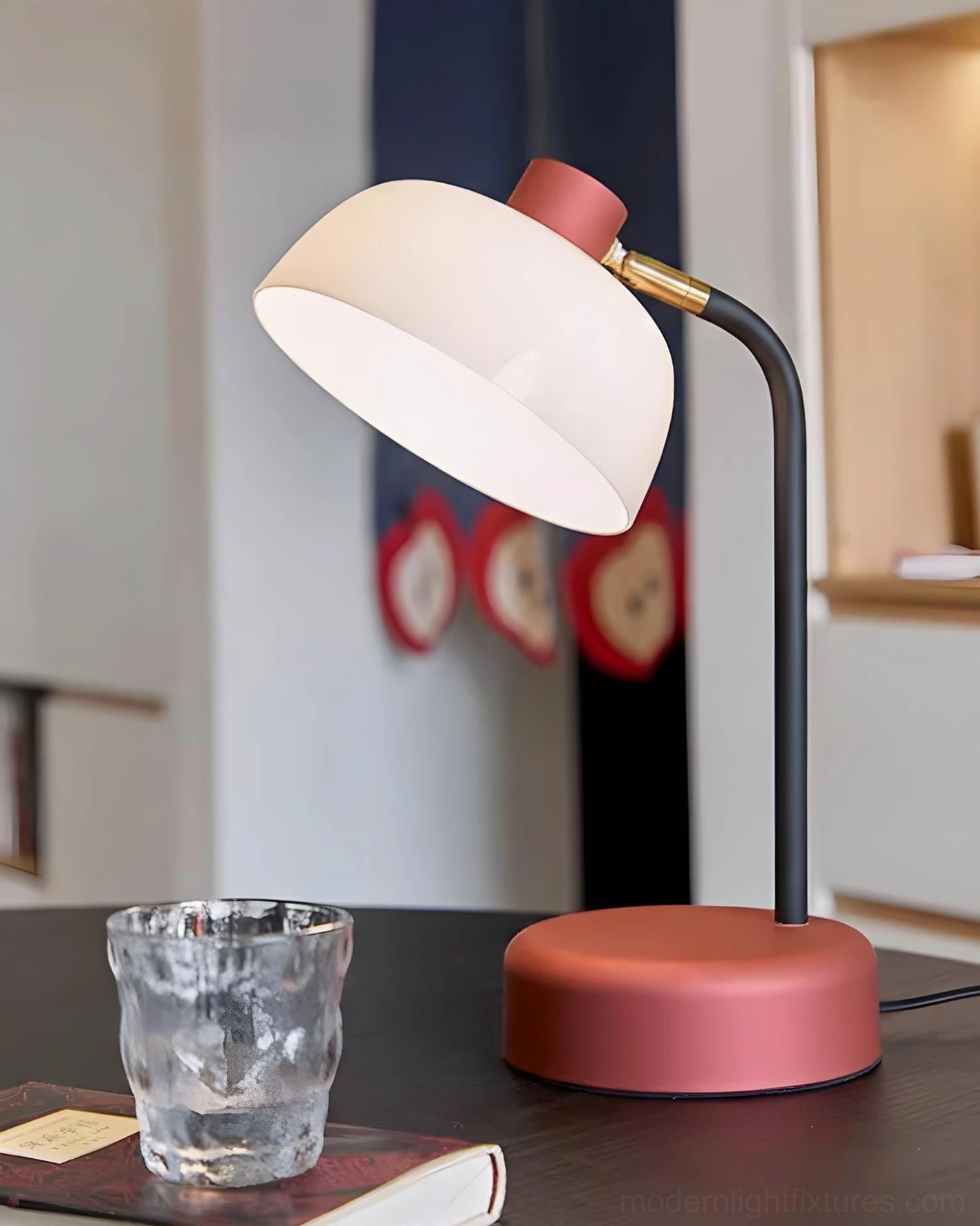 Milo Arc modern minimalist table lamp full product showcase with architectural lighting design