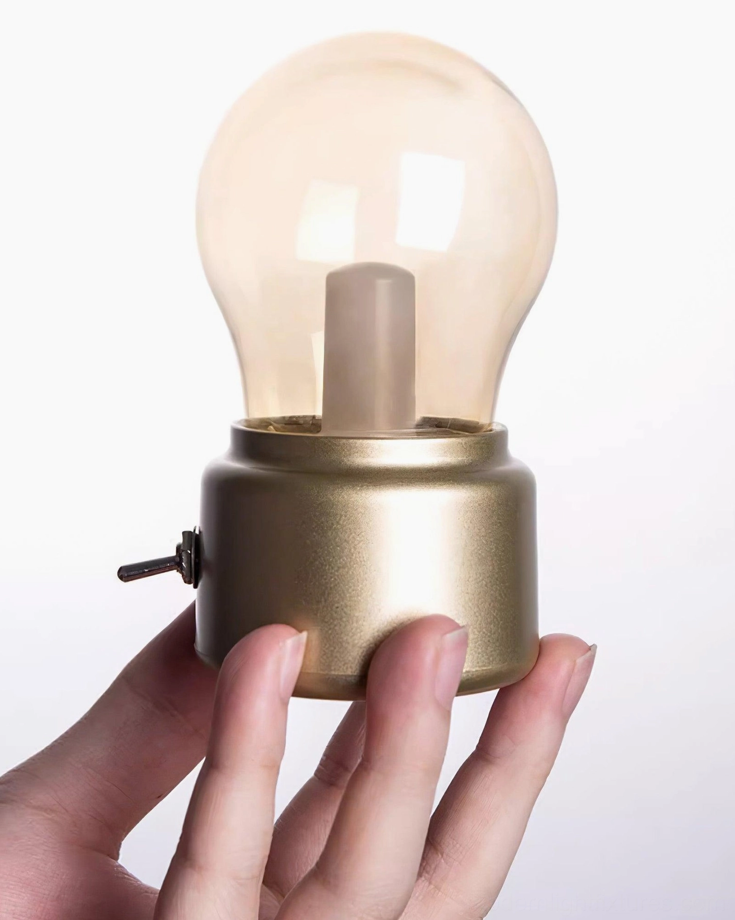 Miniature bulb-shaped decorative lamp contemporary minimalist interior design aesthetic