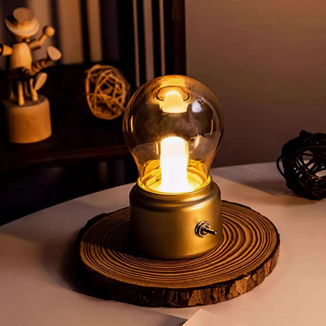 Pocket-sized Edison bulb lamp eclectic styling mix match decorative pairing