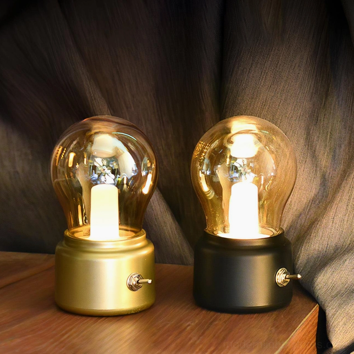 Compact mini table lamp with champagne gold finish scandinavian industrial aesthetic