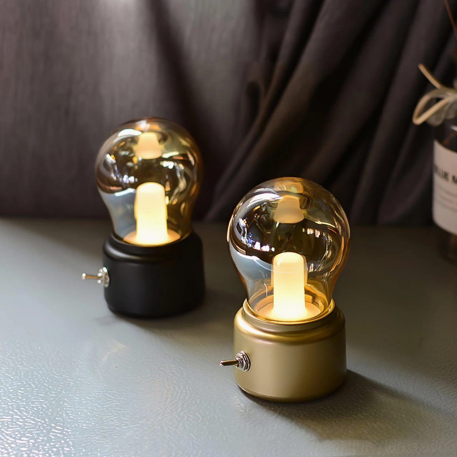 Small decorative bulb lamp perfect for shelf display floating shelves side table