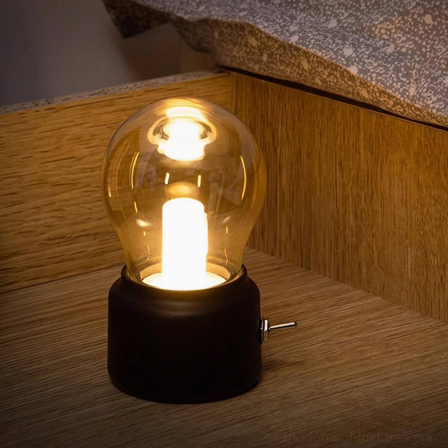 Pocket table lamp with USB charging port base flexible installation option