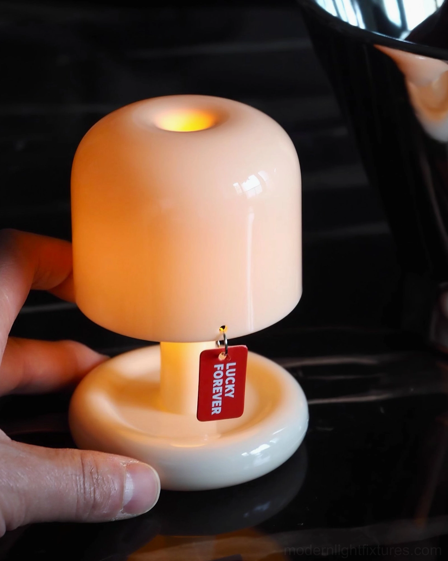 Mini Mushroom Table Lamp in contemporary living space - Design accent